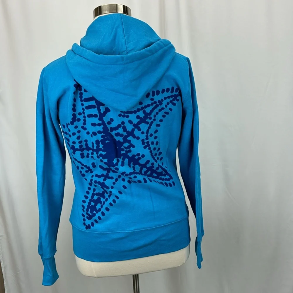 NWOT Hand printed starfish Marushka hoodie blue XL - Picture 5 of 6